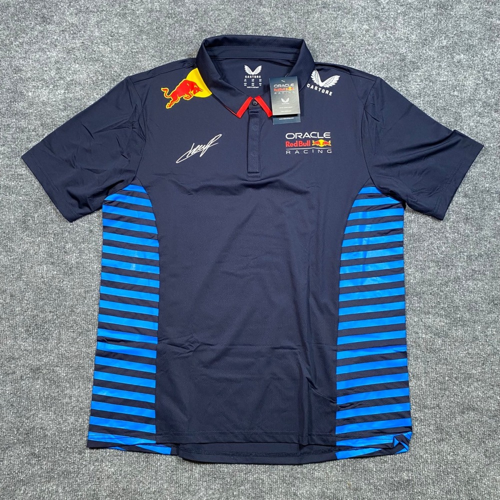 Castore Oracle Red Bull Racing Sergio Perez 11 Polo Shirt Mens 2XL Night Sky NEW